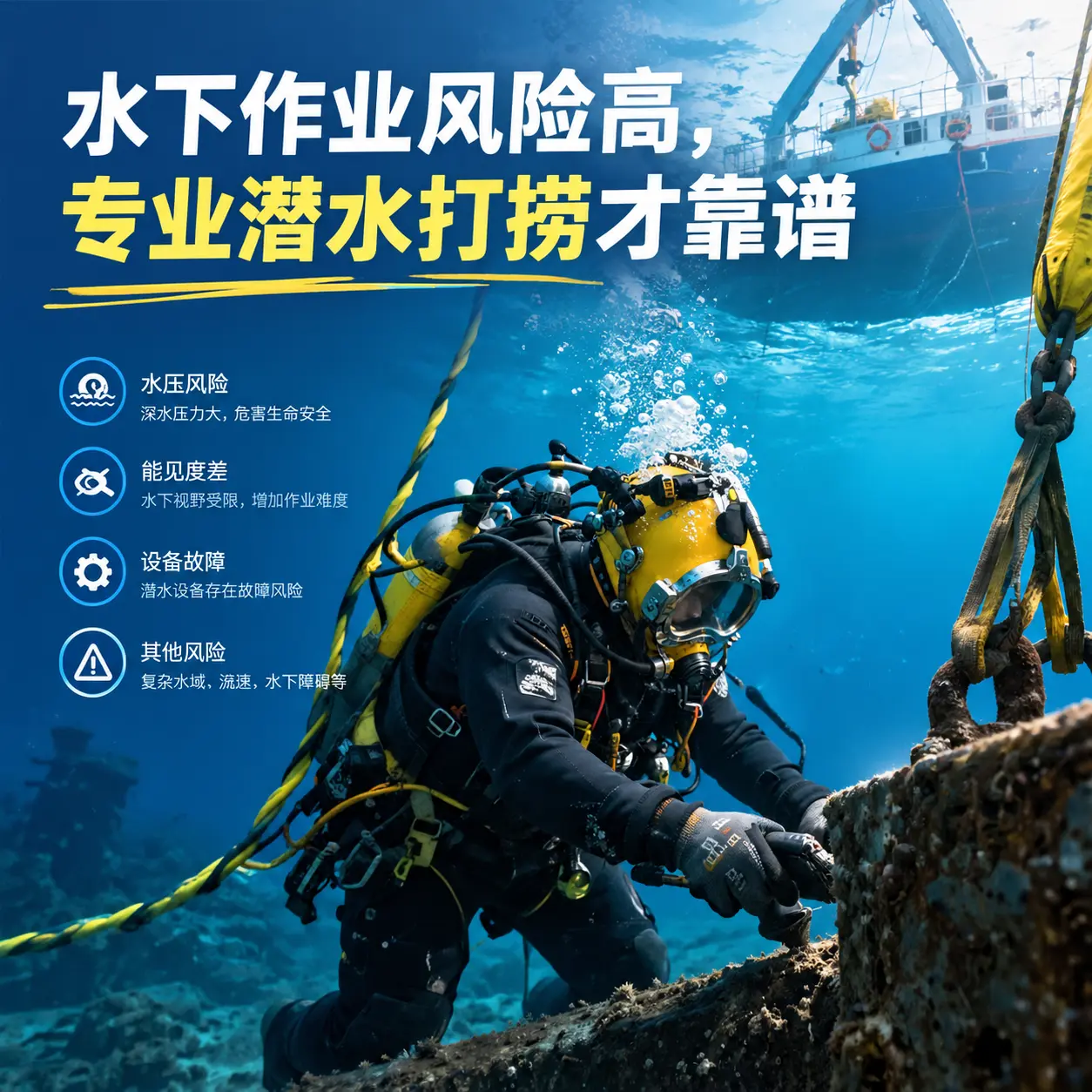 水下作业风险高，荆门专业潜水打捞才靠谱